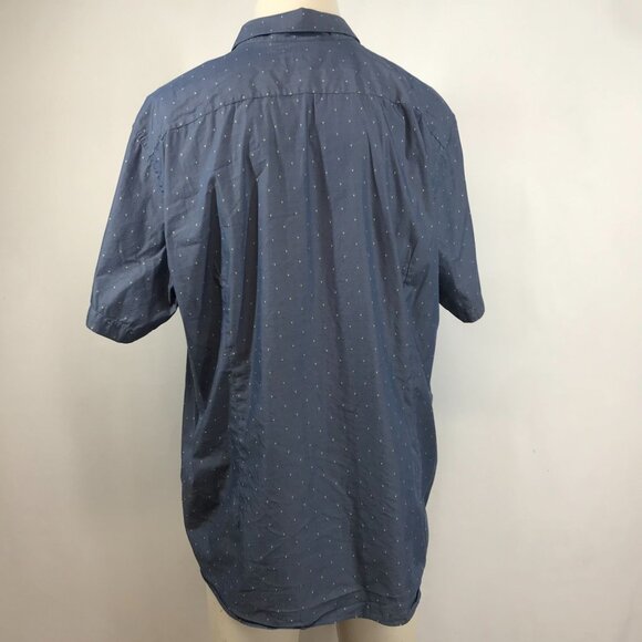 TED BAKER - MEN'S 7 - BLUE SHORT SLEEVE BUTTON UP COLLARED SHIRT - Picture 3 of 5